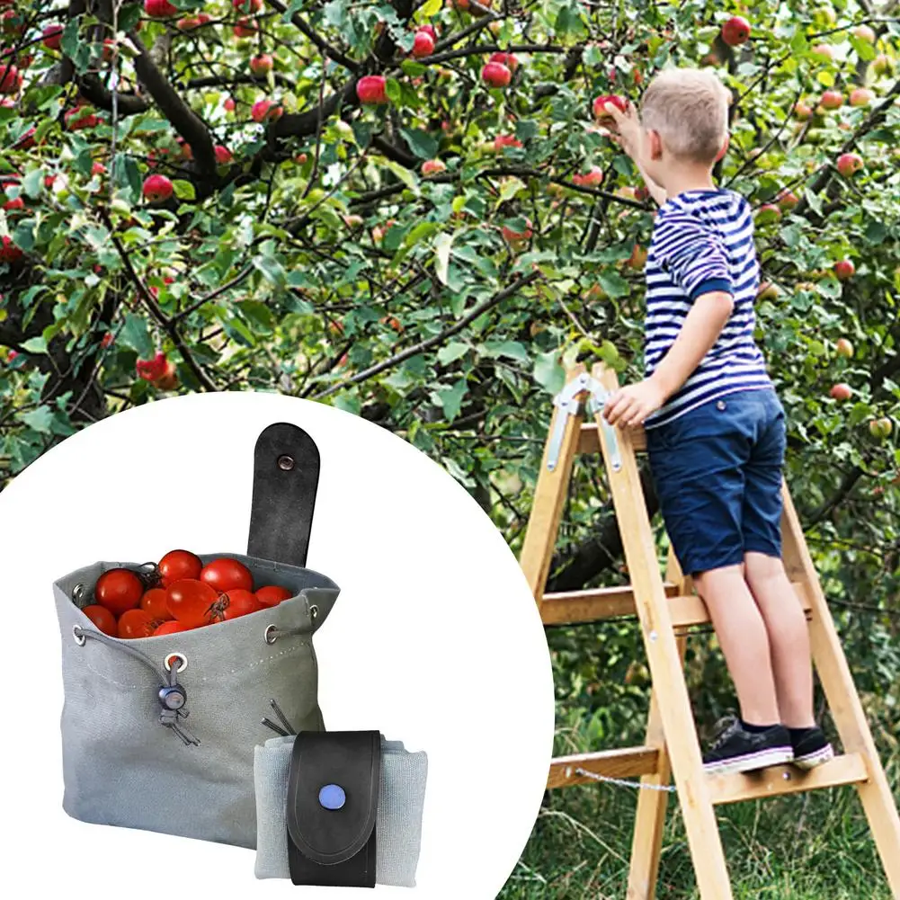 

Fruit Vegetable Picking Bag Outdoor Foraging Canvas Cloth Harvest Apron Storage Bag High Bearing Capacity Waist Hanging Tool Bag