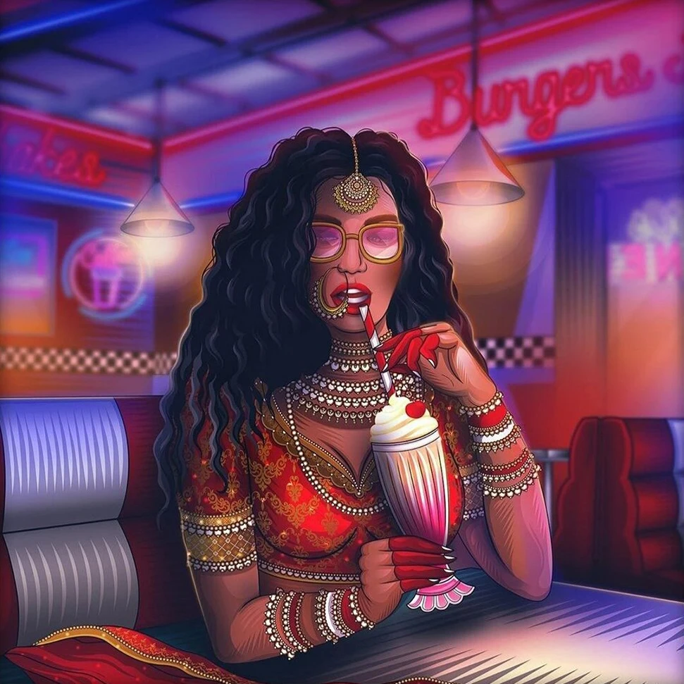 5D DIY Алмазная живопись коренной черной пьющей леди с полным оборкой вышивкой крестом мозаичных ремесел, декор дома, рождественский подарок.