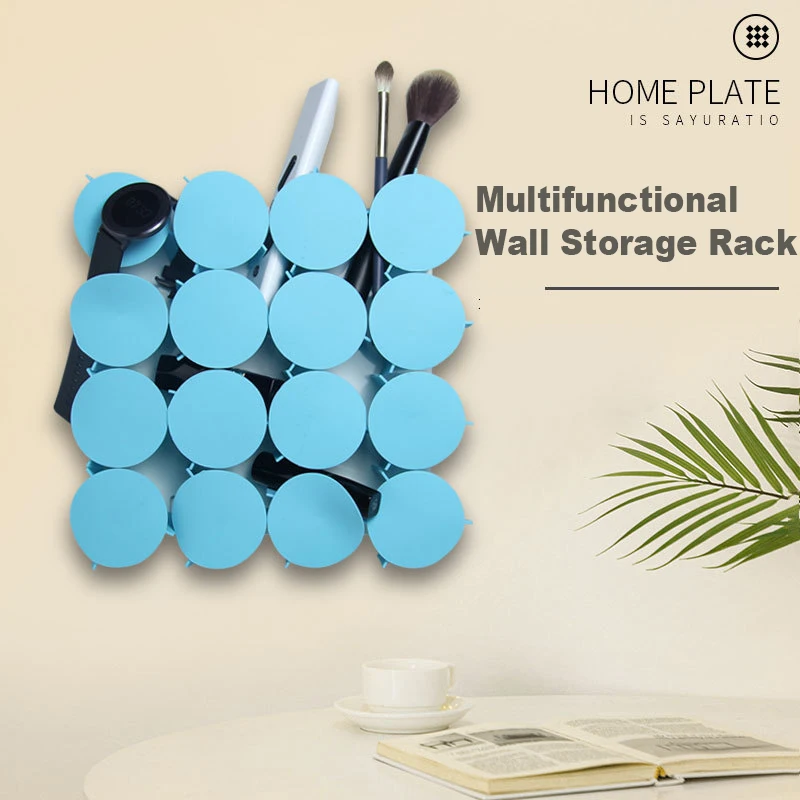 

Настенный стеллаж для хранения, украшения, полка, вешалка для сережек, ключей, ручка для макияжа, USB-кабель, бытовой Органайзер, полка для хра...