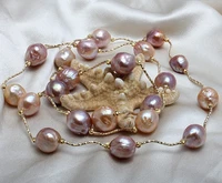 80cm long 13 15mm edison mix colour baroque natural freshwater pearl necklace fashion jewelry