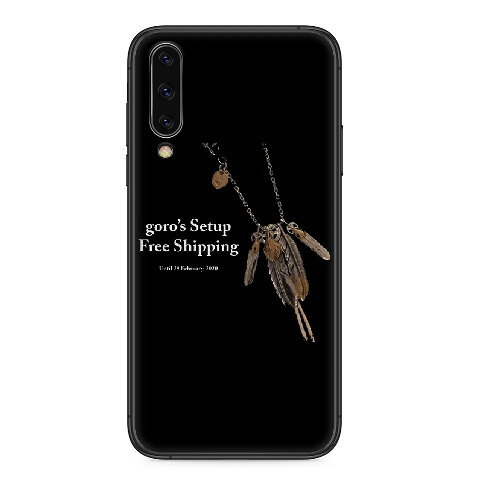 

GOROS Luxury brand feather Phone case For Samsung Galaxy A 5 10 20 3 30 40 50 51 7 70 71 E S 4G 16 17 18 black prime painting
