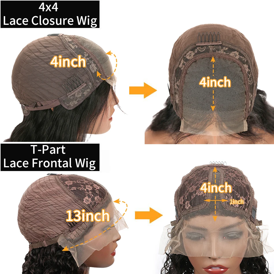 

Spark Short Bob Kinky Curly Human Hair Wig Brazilian 4x4 Lace Closure Wigs Natural Black Color T-Part HD Lace Frontal Bob Wigs