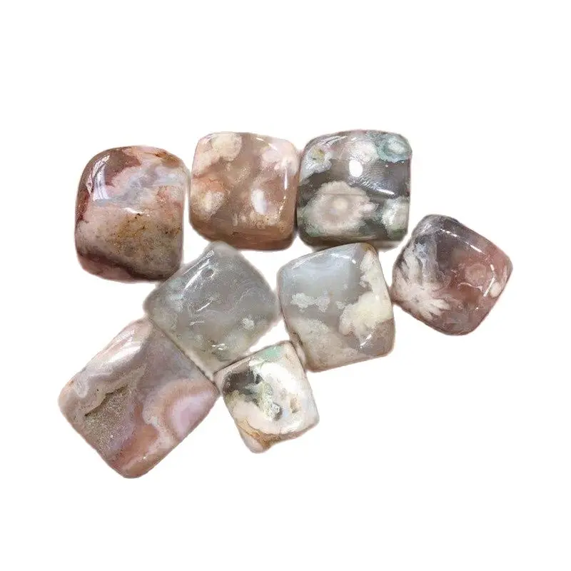 

natural divine cherry blossom agate cube healing stones for decoration