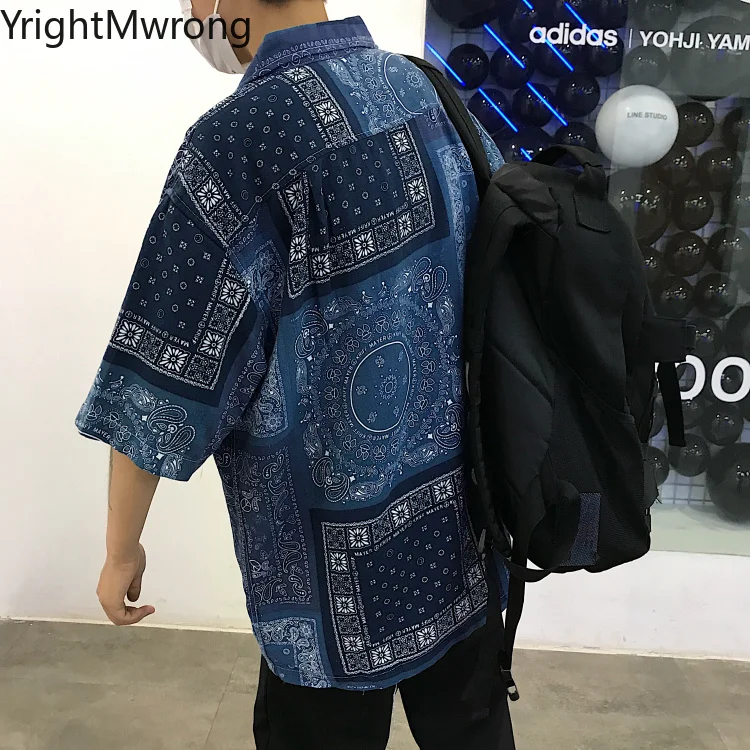 Размера плюс в винтажном стиле бандана свободные уличная блузка хараджуку