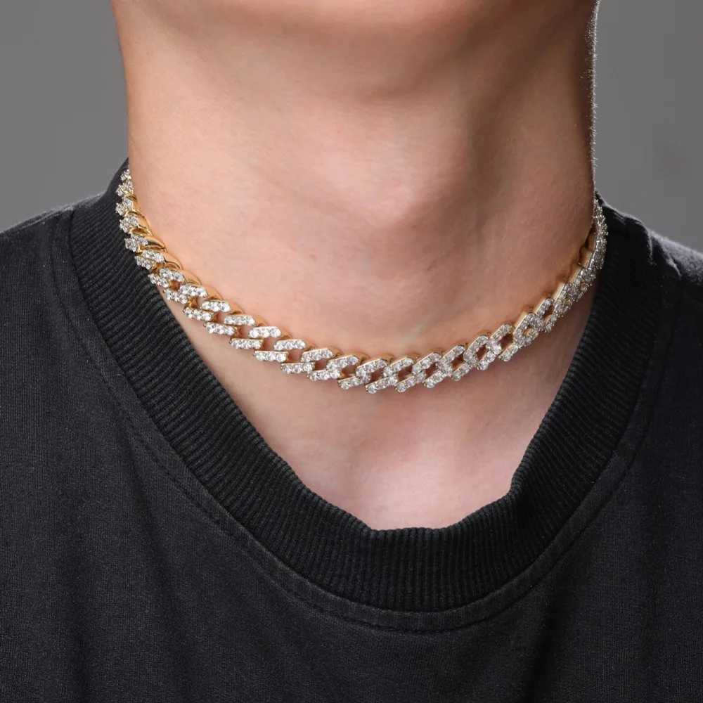 TOPGRILLZ 16 дюймов-30 дюймов замок застежка 12 мм тяжелые Iced Out кубинские цепи ожерелье кубическое цирконовое колечко для мужчин хип хоп ювелирные изделия