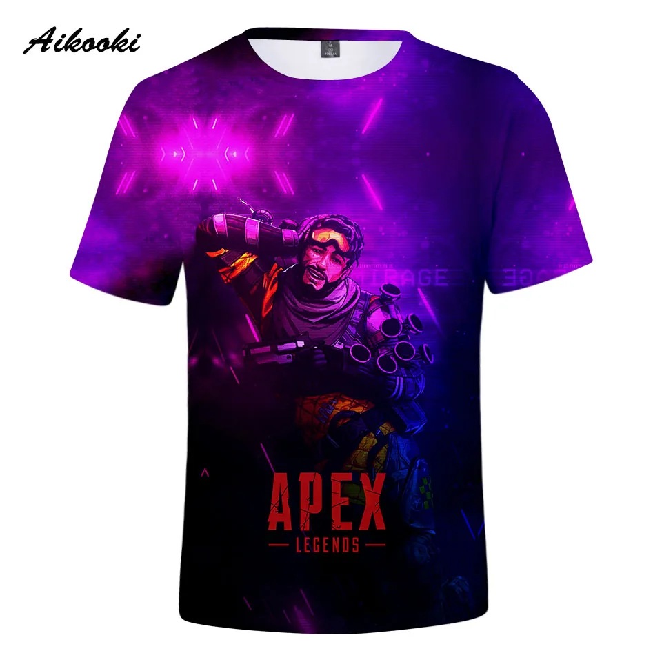 Футболка Apex Legends для мужчин и женщин популярная рубашка с 3D рисунком коротким