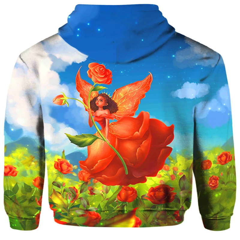 

2021 Summer Hot Sale Men Hoodies Big Size Long Sleeve Anime Men Clothing Oversized Flower Sport Sweatshirts