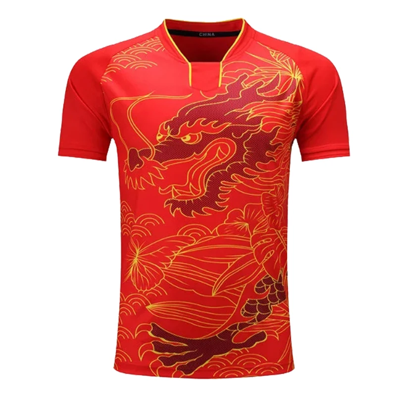 

Chinese dragon Brand Quick Dry Badminton Shirt Women Men Table Tennis T shirts outdoor sports pol o golf shirts pingpong shirts