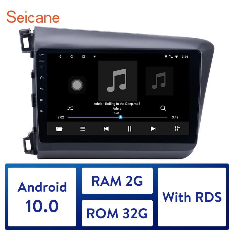 Автомагнитола 2DIN на Android 10 0 мультимедийный видеоплеер с GPS для Honda Civic 2012 2013 г.