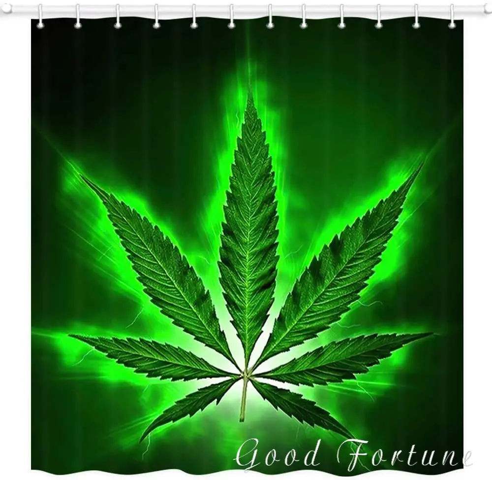 

Зеленая конопляная трава, водонепроницаемая тканевая занавеска для душа, украшение для ванной комнаты