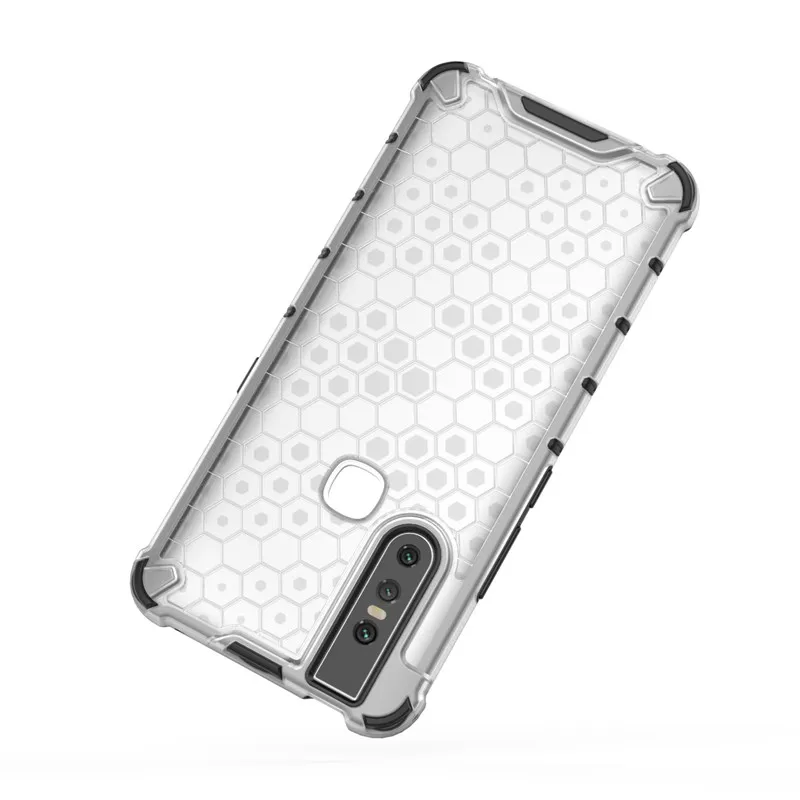ДЛЯ Vivo S1 чехол Tranparent Honeycomb Чехол Прочный Гибридный бронированный бампер жесткий