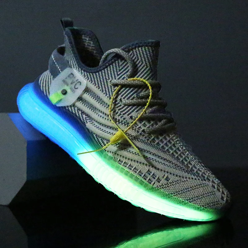 

Men's Running Shoes Casual Breathable Walking Sneakers Sport Comfortable Luminous Tennis Youth Slip on Soulier Homme