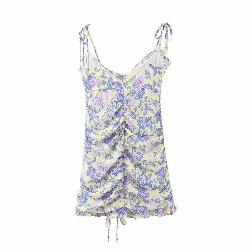 Yf7458 женское платье vestidos de verano летнее новое плиссированное на бретельках с