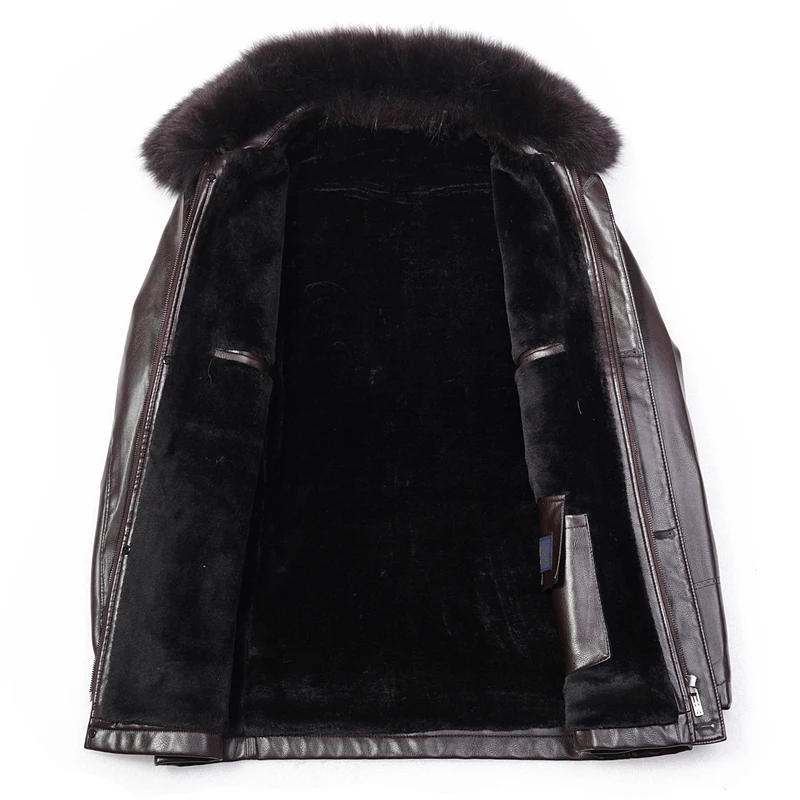 NEW Youth Winter Fur Leather Jacket Mens Plus Size Suede Leather Jackets Men Faux Fur Thick Warm Long Suede Jacket zipper