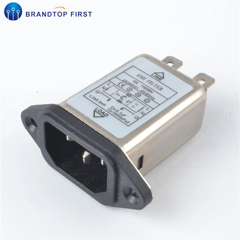 IEC 320 C14 Мужской Разъем Панель крепление Мощность линия EMI фильтр 10A 125/250 В лучше чем