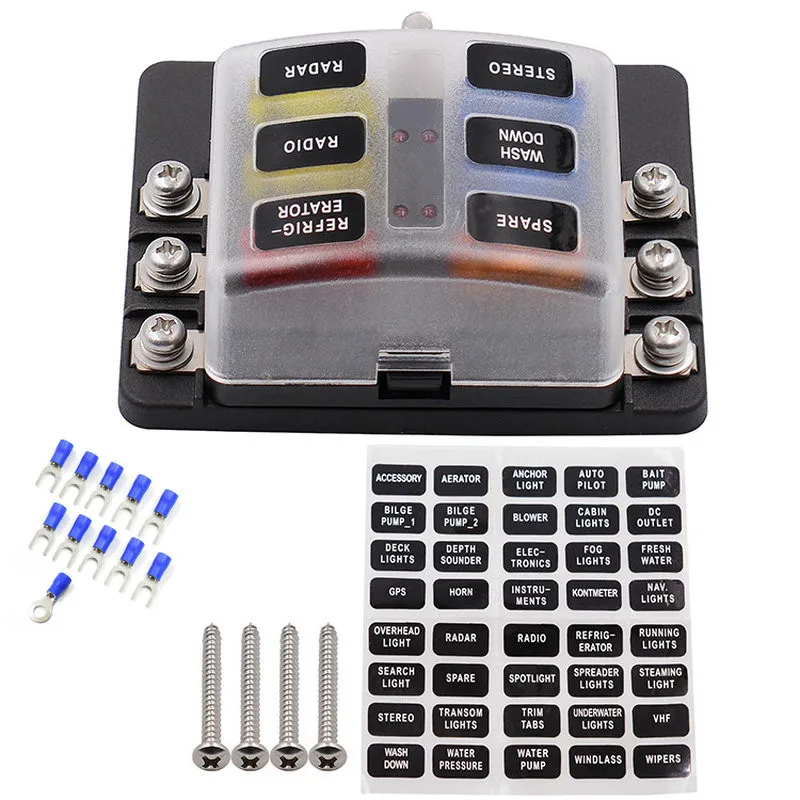 6 сторонний держатель блока предохранителей со светодиодной подсветкой клеммные