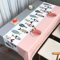 nordic tablecloth fabric waterproof anti scald oil proof disposable rectangular pvc tea table cloth table mat
