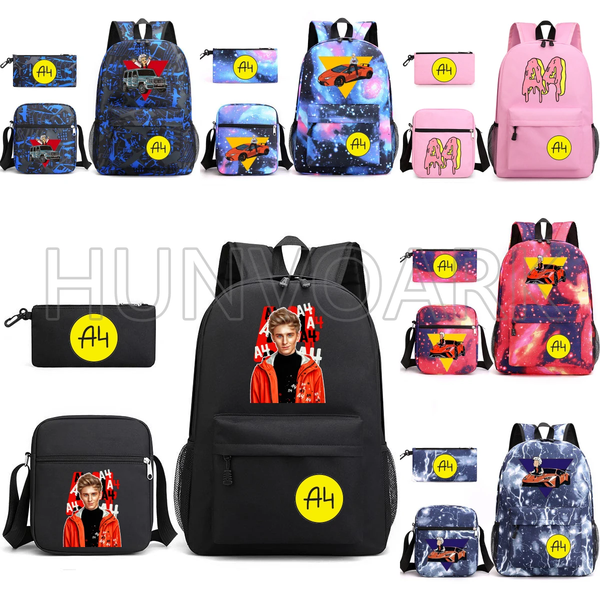 3pcs/Set Men Women Travel Backpacks Printing Shoulder Bag Backpack A4 Vlad paper School bags for Teenage Boys Students mochilas - купить по