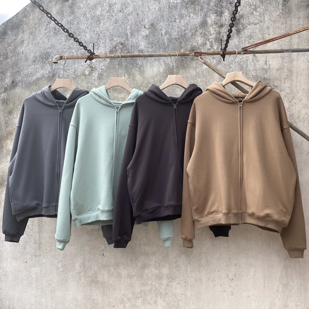 

Cardigan SEASON 6 Hoodie Men Women 1:1 High Quality Zipper Fleece Kanye West Hoodie Season Pullover Solid Ovesize Sweatshirts