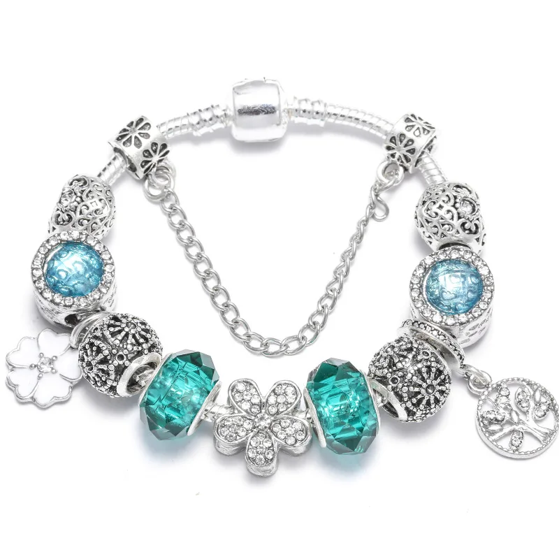 Роскошные бусины-стразы браслет с подвеской &quotЖизнь дерева&quot оригинальный