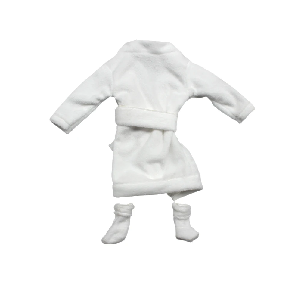Ropa de Santa Couture para mu&ntilde;ecas elfo, accesorios de juguetes tradicionales de Navidad, bata blanca y zapatos-1