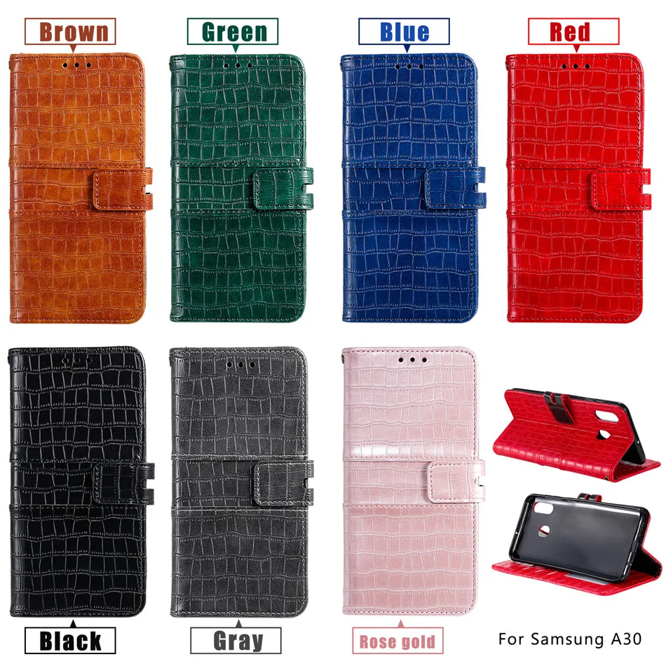 

Crocodile Pattern Wallet Case For Samsung Galaxy A01 A11 A21 A41 A51 A71 A81 A91 A10 A20 A30 A40 A50 A70 A80 W/Hand Rope Cover