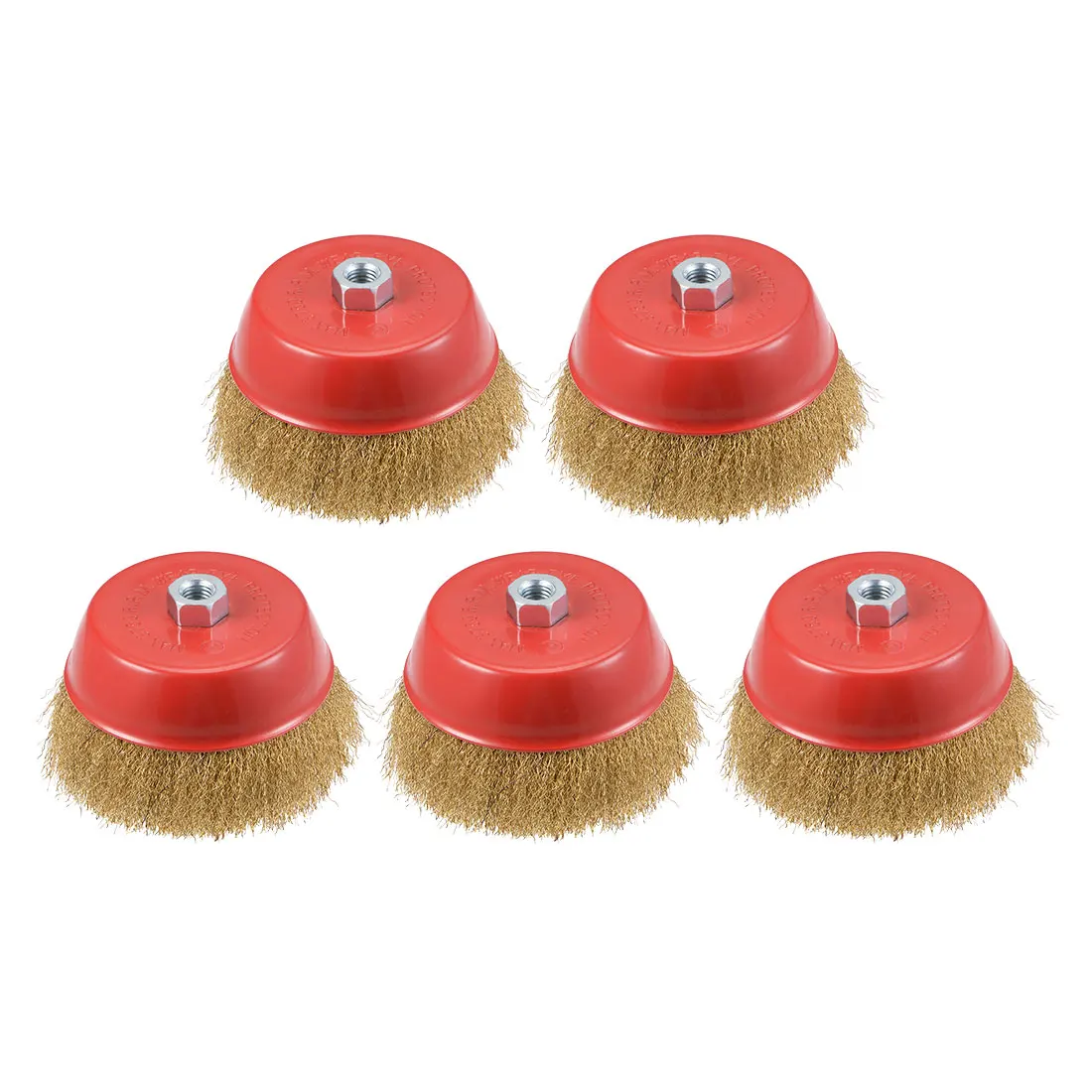

uxcell 5 pcs 6-Inch Wire Cup Brush Brass Plated Crimped Steel with M14 Threaded Hole