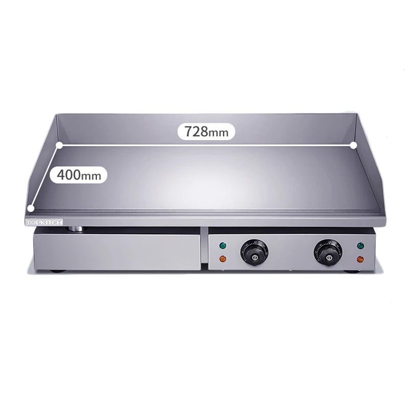 4.4KW Stainless Steel Electric Griddle Countertop Commercial Hot Plate BBQ Grill 220~240V grlha de churrascos bbq brazil electry | Бытовая