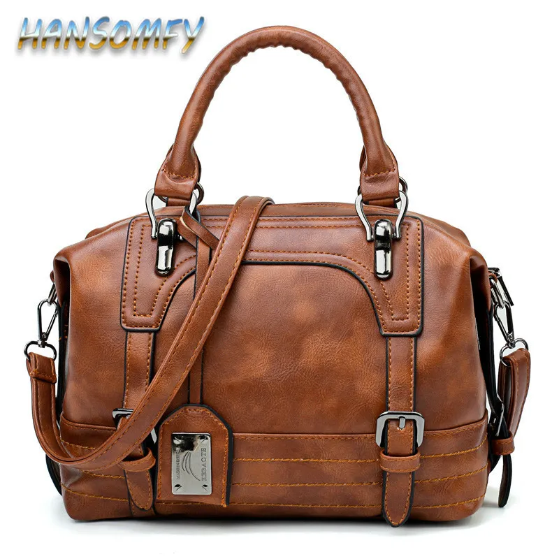 Сумка-тоут женская из искусственной кожи коричневая винтажная повседневная YZ-23 |