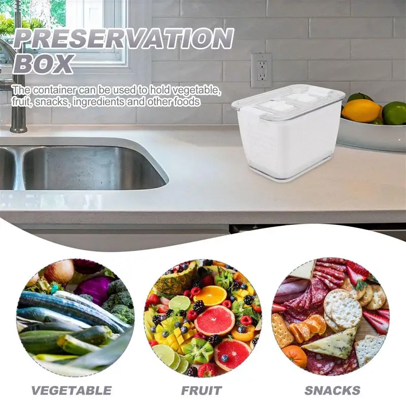 

3pcs Fridge Food Drainage Box Reliable Convenient Kitchen Food Box Preservation Box