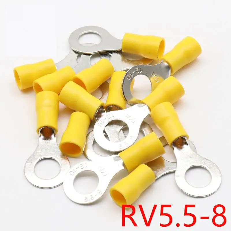 RV5.5-8 желтое кольцо изолированный клеммный костюм 4-6mm2 кабельный провод