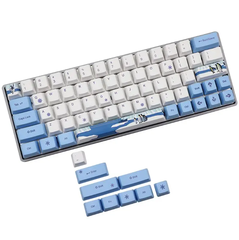 

Penguin Dye-Sublimation Mechanical Keyboard Cute Keycaps PBT OEM Profile Keycap For GH60 GK61 GK64 Keyboard
