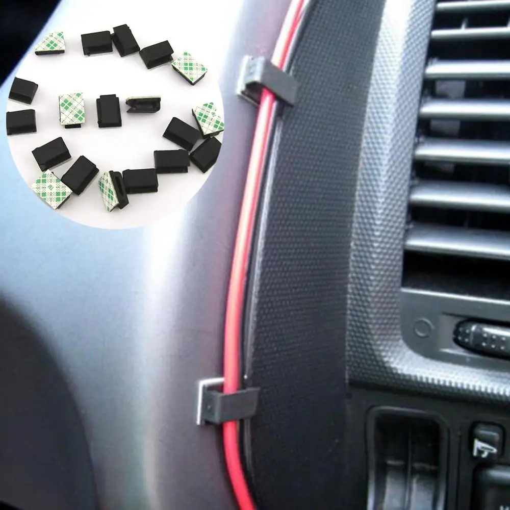 

40Pcs Self-Adhesive Car Cable Organizer Clips Cable Winder Drop line Holder Management Desk Wire Tie Fixer Cable Winder