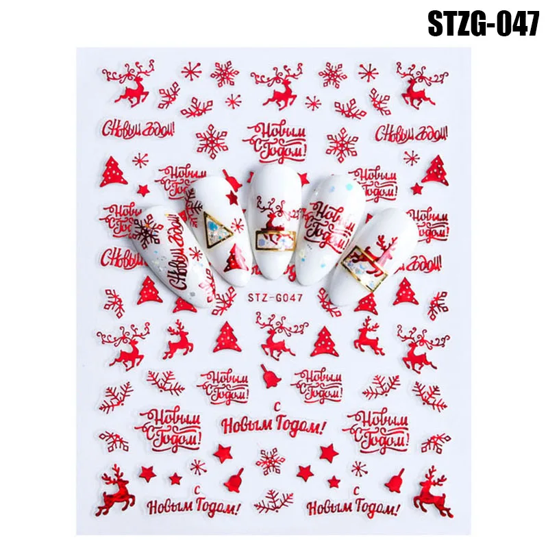 Наклейки для ногтей Рождественская серия Санта Клаус Снежинка наклейка Декор