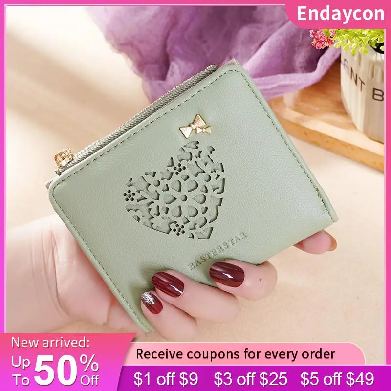 Модный маленький женский кошелек короткий бумажник с надписью и застежкой