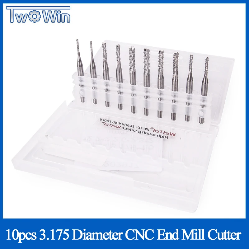 10 шт. торцевая фреза с чпу диаметром 3 175 мини карбид набор фрез для фрезерных