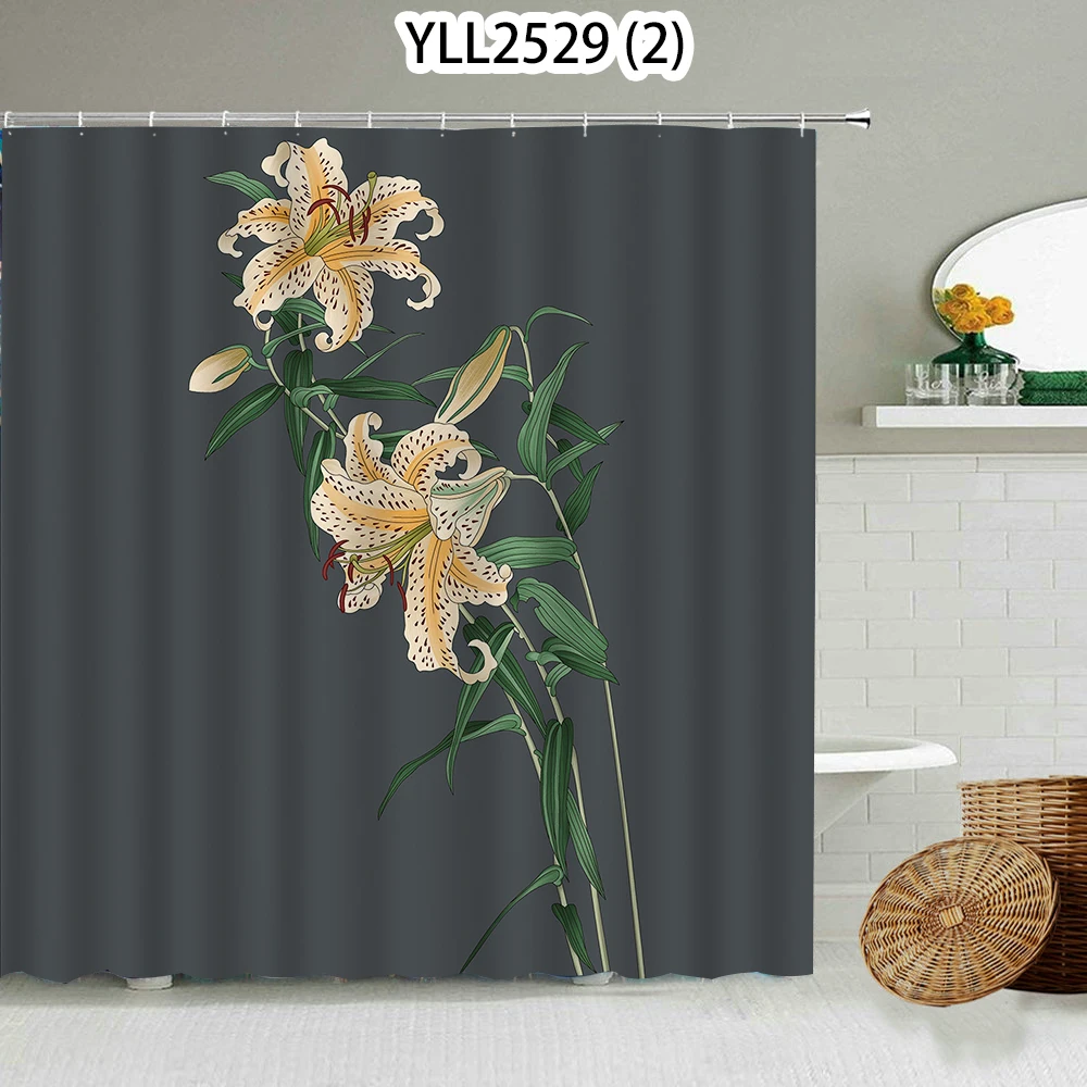 plant bathroom curtains tropical plants with hooks for bathroom shower curtains waterproof high quality fabric beautiful free global shipping