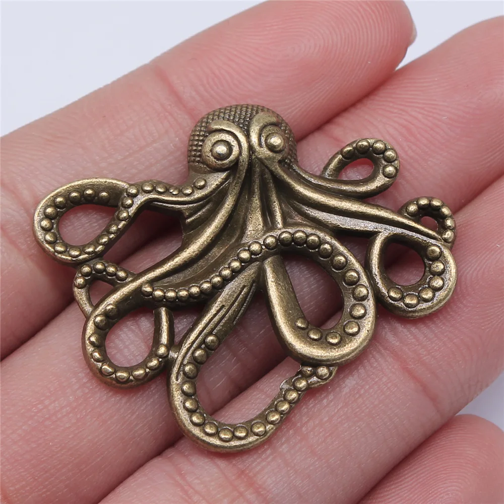 

4pcs 42x35mm Antique Bronze Color Octopus Charms For Jewelry Making A11073