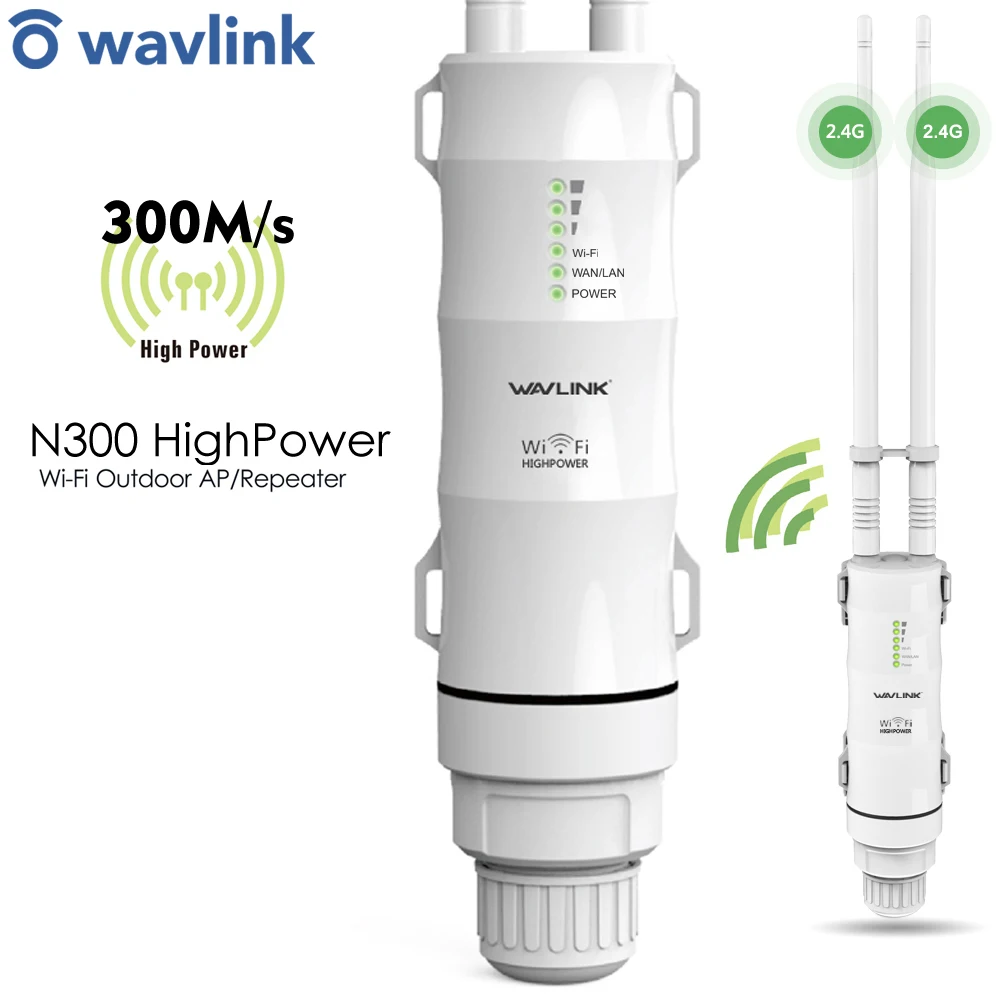 

High Power 300Mbps Outdoor Wifi Repeater Wireless WIFI Router/AP/Repeater 2x7dBi 2.4G CPE WISP Detachable Antenna POE Wavlink