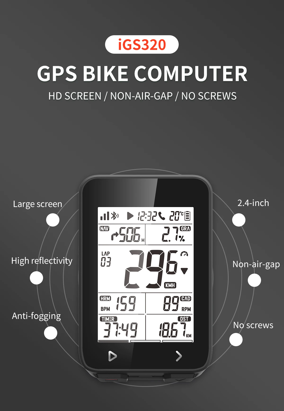 Дешево I GPS-порт IGS320 велосипедный компьютер IPX7 Bluetooth 5,0 ANT + GPS 72H Срок службы батареи беспроводной Спидометр велосипедный секундомер Type-C