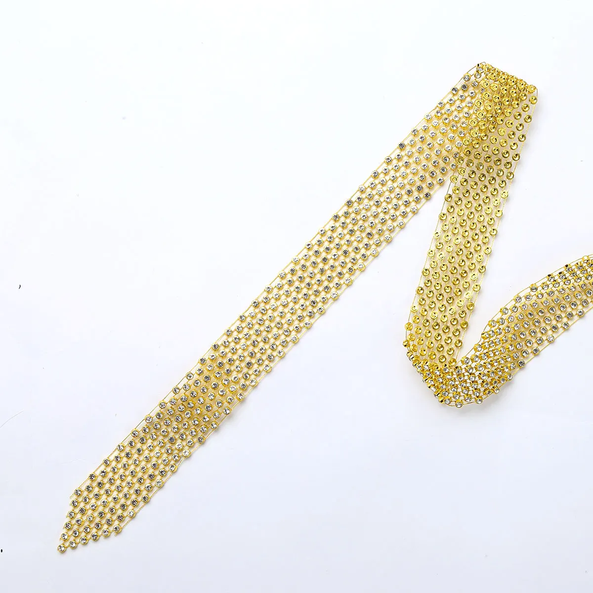 

Women's Fashion Sparkle Glitter Rhinestones Inlaid Necktie Full Shiny Crystal Cravat Festival Rave Party Performance Accessories