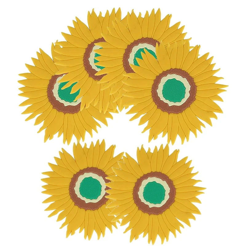 

6 Pack Silicone Trivet Sunflower Pot Holder Anti-Slip Coasters Bowl Tableware Mat Heat Resistant Pans Pads for Kitchen