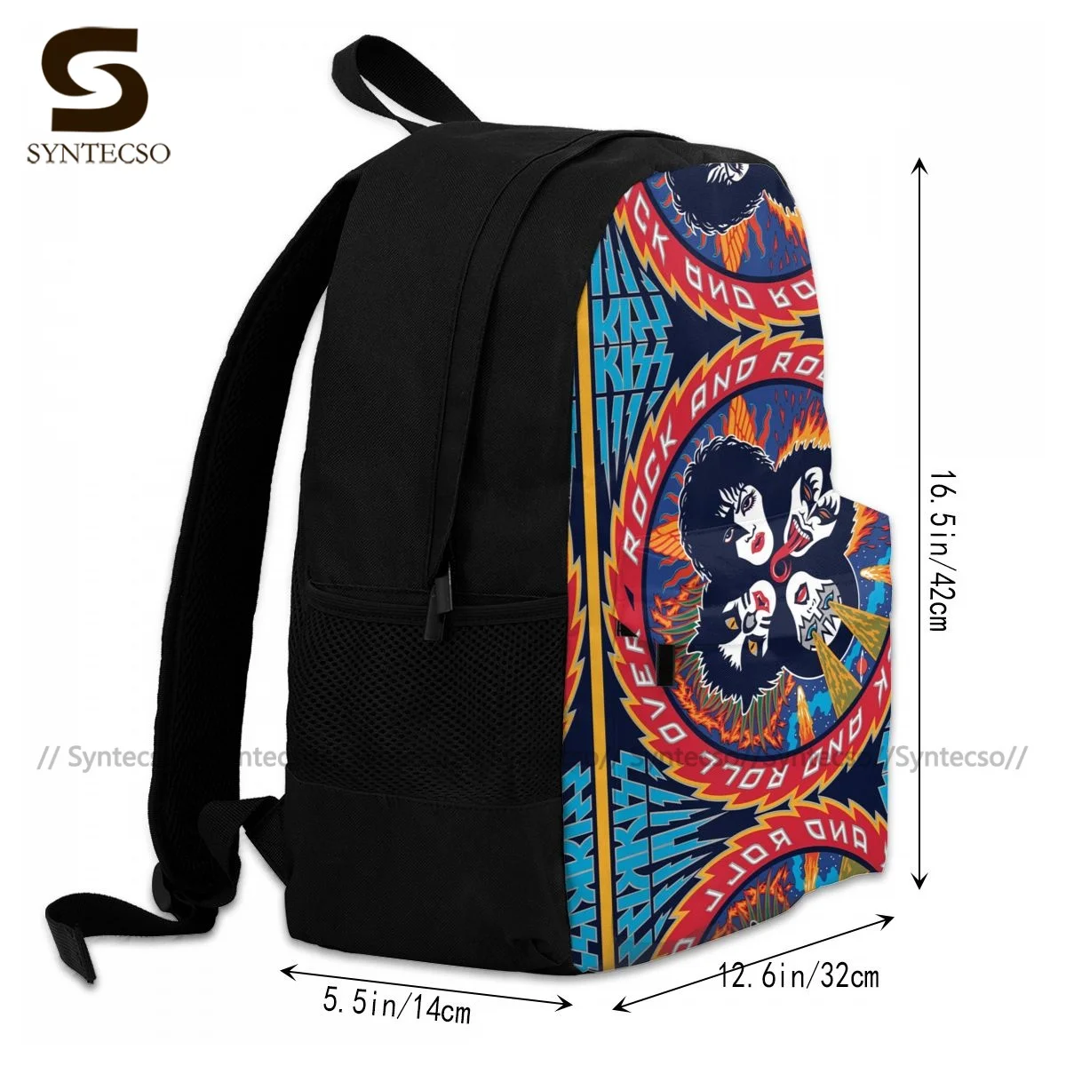 Kiss Band Backpacks Rock Music Bag Casual Business Youth Print Backpack Fun Daily Hiking Polyester Bags images - 6