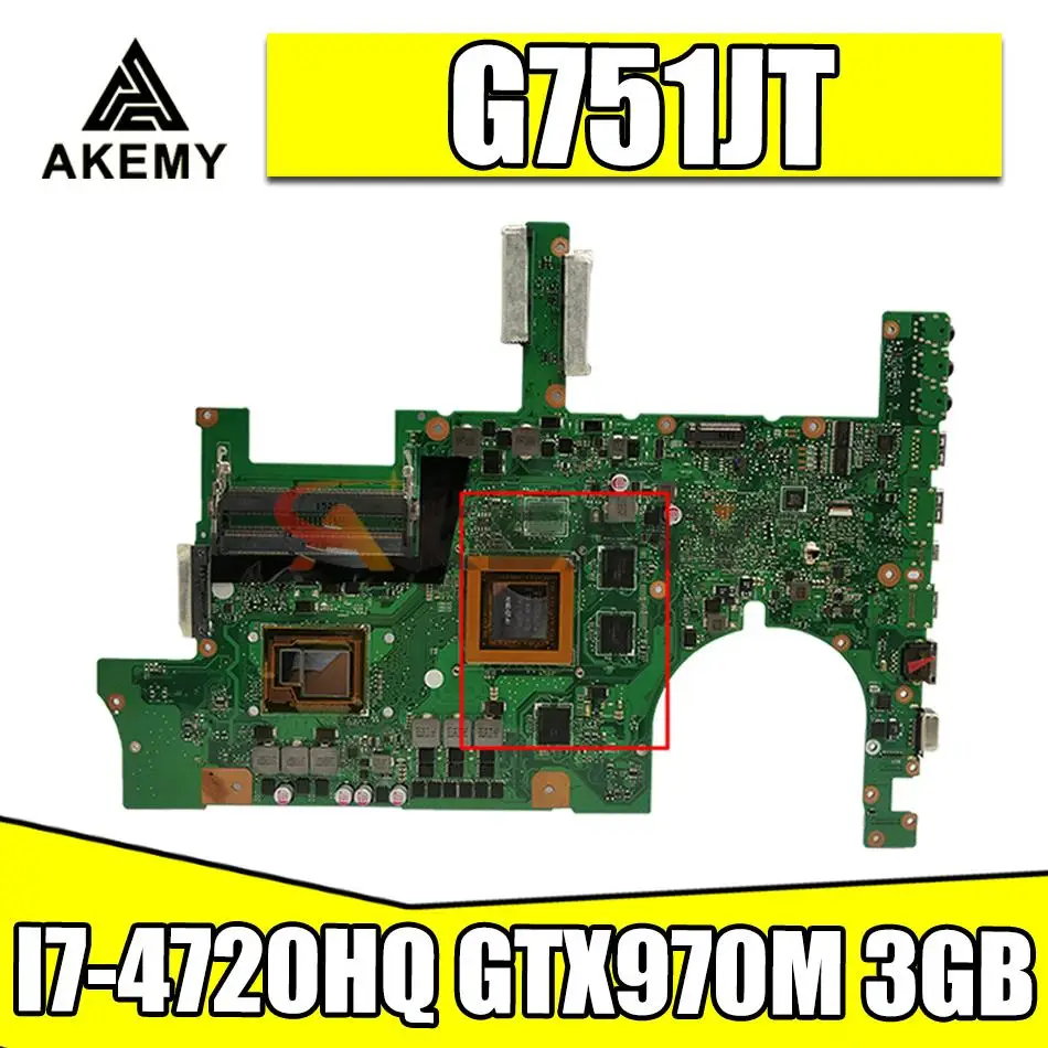 

Материнская плата Akemy G751JT для ноутбука ASUS ROG, G751JT, G751J, G751JY, оригинальная материнская плата с фотографией, GTX970M, 3 ГБ, протестирована полностью н...