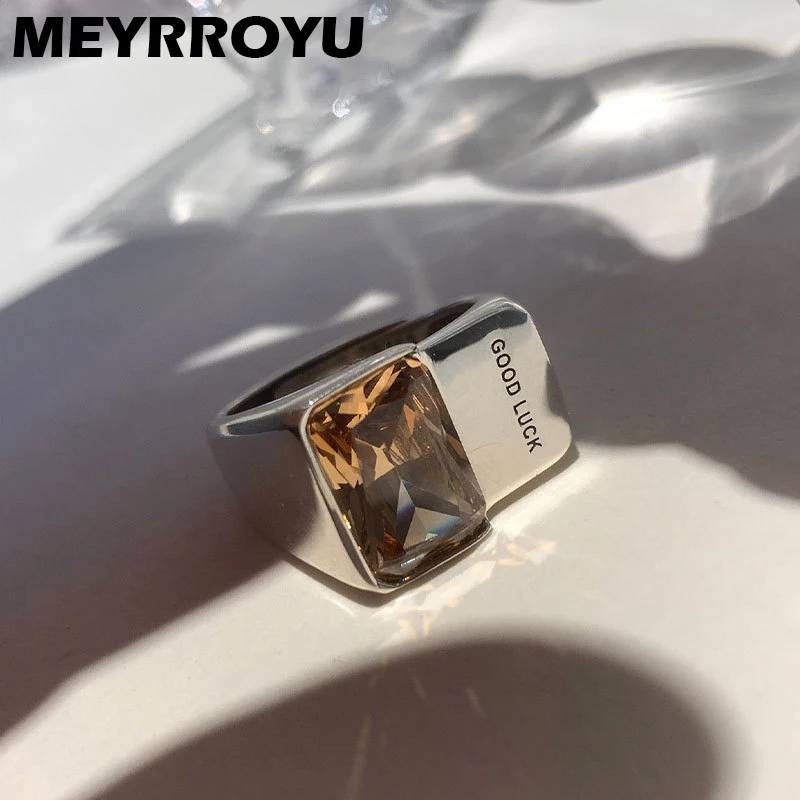 

Женское Открытое кольцо MEYRROYU, из серебра 925 пробы, с квадратным Цирконом