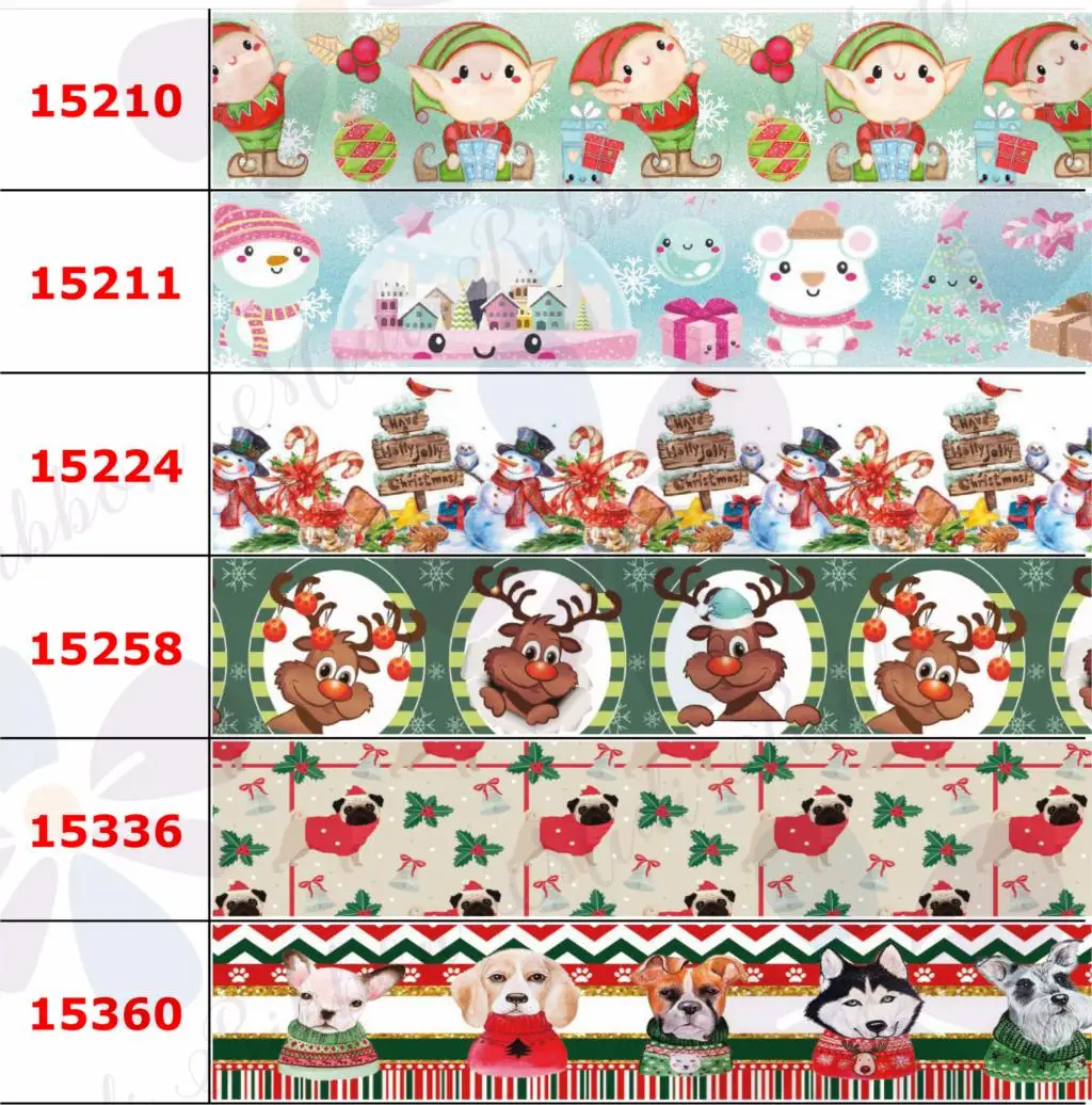16 мм-75 мм Рождественская серия мультяшный лось пингвин собака печатная корсажная