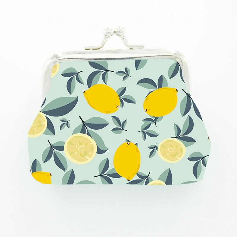 

Милые кошельки для мелочи для женщин и девушек, маленький кошелек с фруктовым принтом на защелке, модный клатч, миниатюрная сумочка для дене...