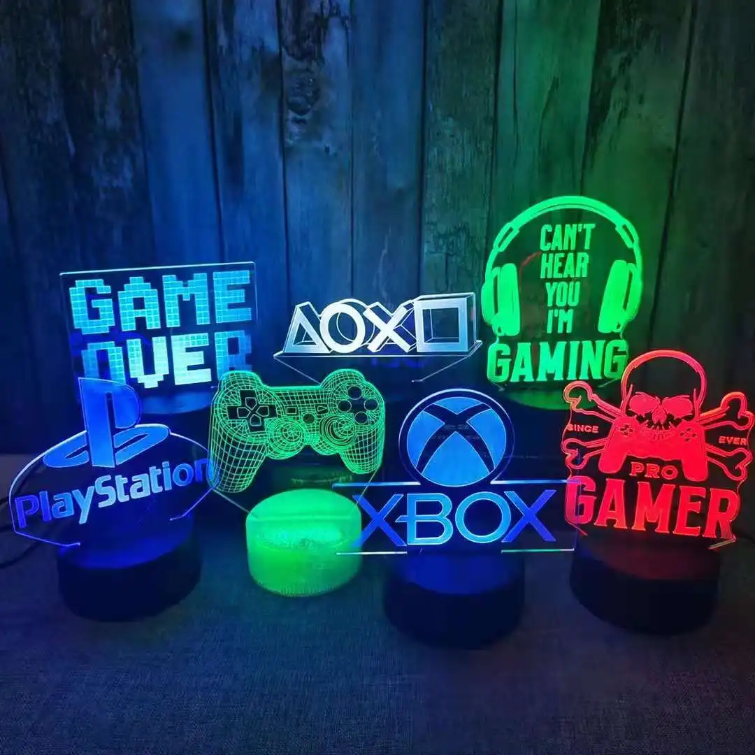 

3D Night Lamp Gaming Room Desk Setup Lighting Decor on the table Game Console Icon Logo Light for Kids Gift XBOX