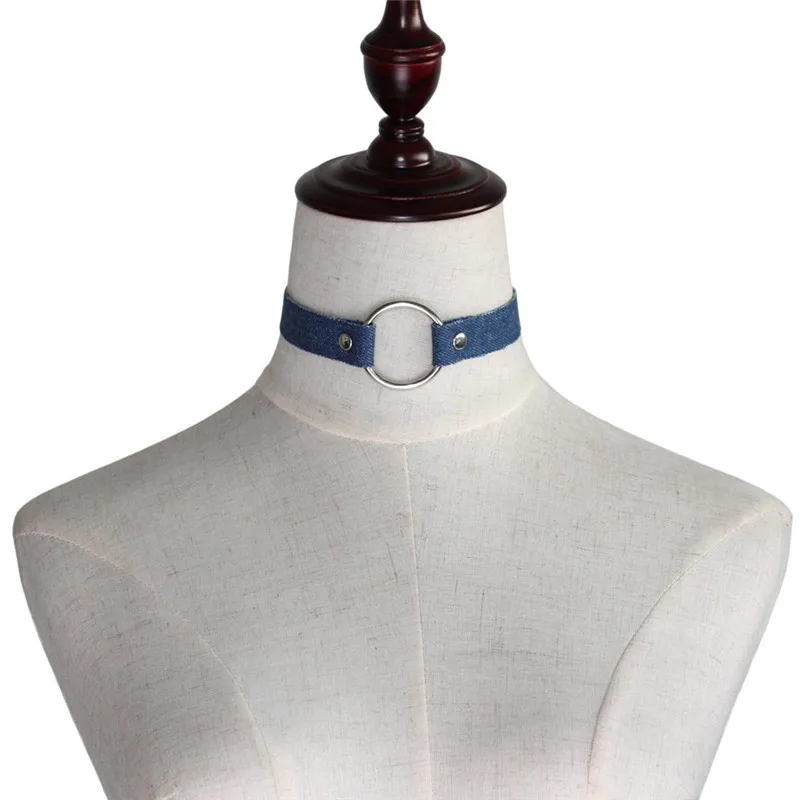 Женское джинсовое колье Egirl разноцветное колье-чокер в стиле Харадзюку с