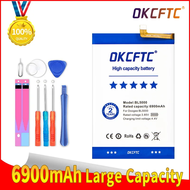 

Оригинальный BL5000 6900 мАч фотоаккумулятор OKCFTC Для DOOGEE BL5000 BL 5000 Фотоэлементы высококачественные батареи + Бесплатные инструменты
